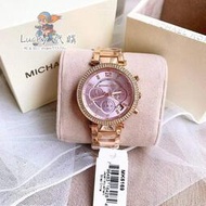 ✨Michael Kors MK手錶鑲鑽玫瑰金不鏽鋼帶防水日曆女士腕錶 MK6169