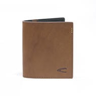 camel active Men Vertical Bi Fold Wallet Leather 2 Card Compartments Raw Edge Finished  Brown (VW0816ES2#BRN)