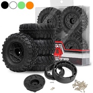 4pcs 57x27mm 1.0" Beadlock Wheel & Tire Set- for TRX4M, SCX24, AX24, FCX24/FCX24M - 1/18 1/24 RC Cra