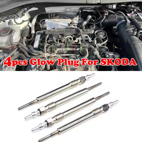 4PCS Diesel Heater Nickel Plating Glow Plugs 4.4V For Skoda Octavia 1Z 5E FABIA NJ KAMIQ RAPID Rooms