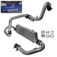 Polished Aluminum Front Mount Intercooler & Pipe Kit Fits for VW Golf GTI Jetta MK4 1.8L Turbocharge