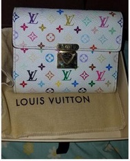 LV 白色村上隆銀包連散子包  Louis Vuitton Multicolor Wallet 送LV 背袋