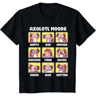 Amber's Kids and Adults 24s Axolotl Shirt Kawaii Axolotl Moods Anime Axolotl Costume Tshirt