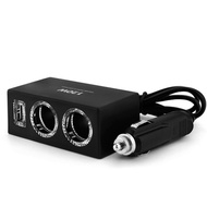 Car charger， general cigarette lighter socket， one with two USB power supply， one point and two plug