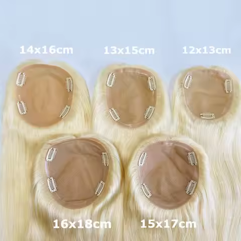 613 Color 5 Sizes Silk Base Topper with 4 Clip In Hairpieces Silk Top Virgin Human European Hair Top