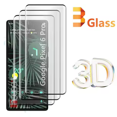 3Pcs 3D Tempered Glass For Google Pixel 6 Pro Screen Protector Full Cover Film For Pixel 6Pro Glass