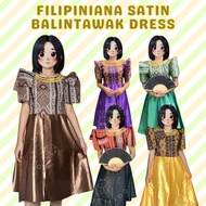 CB Filipiniana Balintawak Satin Dress for Buwan ng Wika Traditional Costume for Kids and Adults