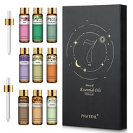 9PCS/Gift Set PHATOIL Essential Oils for Diffuser Rose Lavender Eucalyptus Vanilla Peppermint Sandalwood Jasmine Orange Frankincense