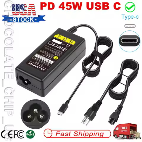 AC Adapter For Acer Chromebook 315 CB315-3H-C2C3 CB315-3H-C4QE 45W USB-C Charger