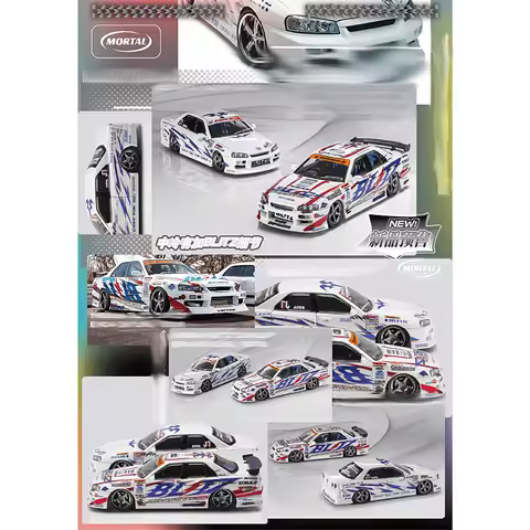 Mortal 1:64 ER34 25GT-Turbo D1GP Blitz drift alloy car model
