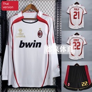 0607 Retro AC Milan Jersey Champions League Final Edition No 22 Kaka Away Short Long Sleeve Football