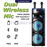 ZQS-8220S Wireless Bluetooth Speaker Dual Wireless Mic Super Bass 40Watt 8X2 Inch Subwoofer Speaker