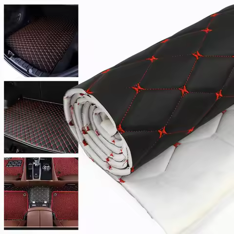 45*160cm 90*160cm Sponge Interlayer Leather Fabric Car Floor Mat Seat Decor Sofa PVC Fabrics Embroid