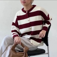 HECTIC Alice Knit Cardigan Premium - Women's Striped Cardigan Premium Knit Material - Blaster Cardig