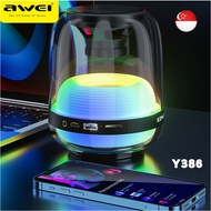 [SG]AWEI Wireless Bluetooth V5.1 Symohony Lights RGB Portable Speaker / Subwoofer 9D Surround Sound transparent colorful