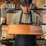 Square Tray With Handle Chamcha Wood Size 7.5x21.5 Inches Simple And Warm Korean Style Design E6011