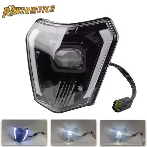 Motorcycle LED Headlight Hi Lo Beam Headlamp DRL Accessories for KTM EXC SXF XCW 150 250 300 450 Dir