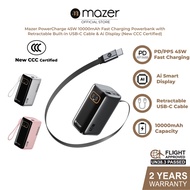 [New CCC Certified] Mazer 10000mAh Powerbank PD45W Fast Charging Built-in USB-C Cable Lanyard