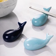 Japanese ceramic chopstick holder creative whale chopstick holder chopstick holder cute chopstick pillow spoon holder spoon holder hotel tableware