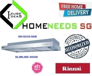 RINNAI RH S239 SSR Slimline Hood  Stainless Steel and Metallic Silver Finishing  Free Delivery