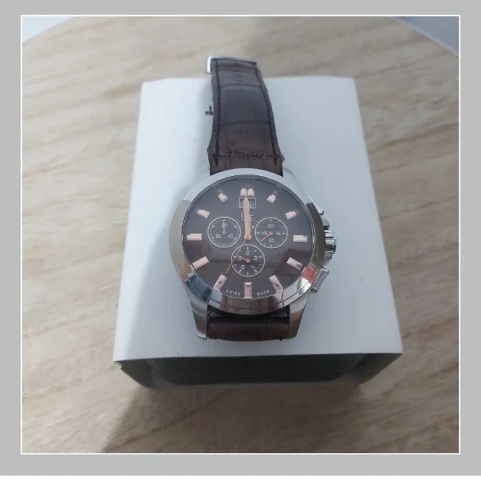 Jam Tangan Original Guess Collection Watch Strip Tali Kulit Coklat Jam Tangan Pria Jam Tangan Laki-L