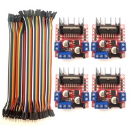 4pcs L298N Controller Board Module Dual H-Bridge 3pcs Dupont Connector Cables for Arduino Smart Car 