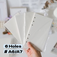 A6/A7 refill notebook ISI BINDER KERTAS NOTEBOOK A6 A7 6 LUBANG 6 HOLE Loose leaf