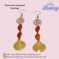 Floral With Seashell Earrings Set Ngepan Iban Kumang Sarawak Accessories