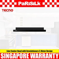 TECNO TH 989-TC3/BK Slim Line Cooker Hood with Revolutionary 3-Motor Design and LED Touch Controls