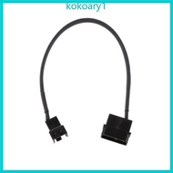KOKO 27cm 10 63in Fan Power Adapter Cable 1 to 1 Ways 4-Pin Molex Male to 3-Pin 4-Pin PWM Sleeved Fa