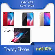 โทรศัพท์สมาร์ทโฟน ดีไซน์สวยหรู Vivo Y85 Ram 4GB Rom 64GB เครื่องแท้ 100% รับประกันร้าน 12 เดือน แถมฟรี เคสใส หูฟัง ชุดชาร์จ ฟิมล์กระจก