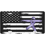 Fuck Esophageal Cancer Awareness American Flag Personalized Front Aluminum License Plate Suitable fo