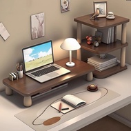 [in stock] Desktop computer riser stand, office monitor stand, laptop storage rack, solid wood deskt
