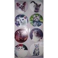 Circle Stickers 8 Cat Patterns