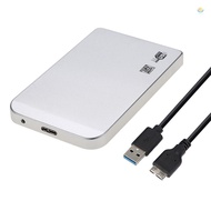 Slim Super Speed 6Gbps Aluminum 2TB 2.5" SATA SSD HDD Hard Disk Drive Box USB 3.0 External Enclosure