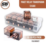 1 Box 10Pcs Transparent Horn Relay 5 Pin 12v 80A Circuit Breaker / Light Relay