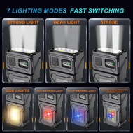 New 90 Degree Super Bright Led Mini Torch Light Rechargeable with Charger Light 7 Lighting Modes Fla