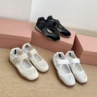 B4A1 Mi You Summer Embroidered Lace Mary Jane Shoes with Velcro Fastening