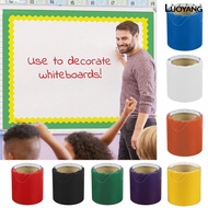 LUO 1 Roll Classroom Bulletin Board Border Stickers Colored Wavy Edge Bulletin Board Border Decorati