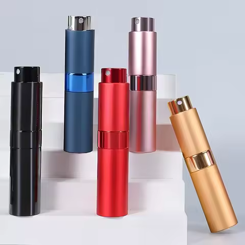 Perfume Refill Bottle 8ml Metal Aluminum Refillable Perfume Bottle Spray Bottle Portable Atomizer Pe