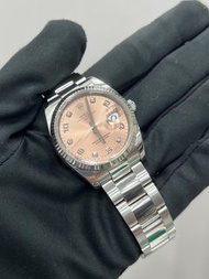 ROLEX 115234 34 粉色數字面石字 2009年 二手全套