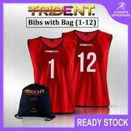 Trident Bibs with Bag – Red (1-12) Trident Bib Football Bib