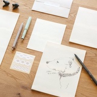 信紙信封組 Grid #1 M尺寸 Blue / Silver 信紙、信封、貼紙組