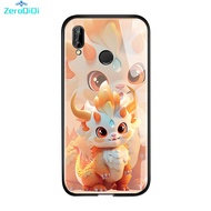 เคส ZeroQiQi สำหรับ Huawei Nova 3 Nova 3E Nova 3i Nova 4การ์ตูน12สัญลักษณ์สัตว์ลายมังกรเคสนิ่มเคสโทรศัพท์มือถือกระจกเทมเปอร์เรียบ