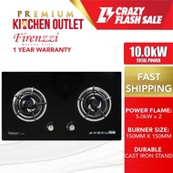 Firenzzi 5.0kW 2 Burner Gas Hob With Safety Valve FGH-8628