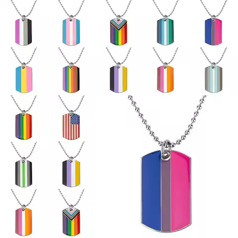 Transgender Rainbow Pansexual pride Genderqueer pride Asexual Pendant Necklace Rainbow Heart Necklac