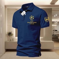 polo Shirt Men's UEFA Arsenal Style Collar Short Sleeves Plain Pattern Comfortable To Wear Suitable 