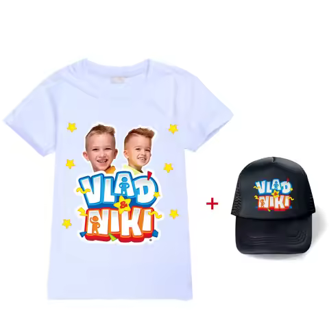 New Kids Summer Baby Boys Vlad and Niki Printing T-Shirt Cartoon Short-Sleeved Girls T-Shirt Childre