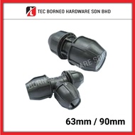 TEC [63mm 90mm] HDPE Poly Pipe Fitting Penyambung Polypipe Reducing Tee Reducing Socket Reducing SC 