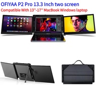 [EnidJuli] OFIYAA P2 Pro 13.3นิ้วจอภาพแบบพกพาสำหรับแล็ปท็อปขยายหน้าจอ Trio จอภาพแบบพกพา Full HD อัตราการรีเฟรช1080จุด HD เข้ากันได้กับ13 ''-17'' MacBook Windows โน๊ตบุ๊ค